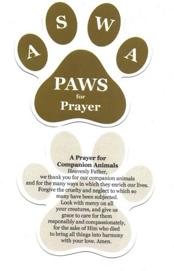 Prayer cards in honour of companion animals